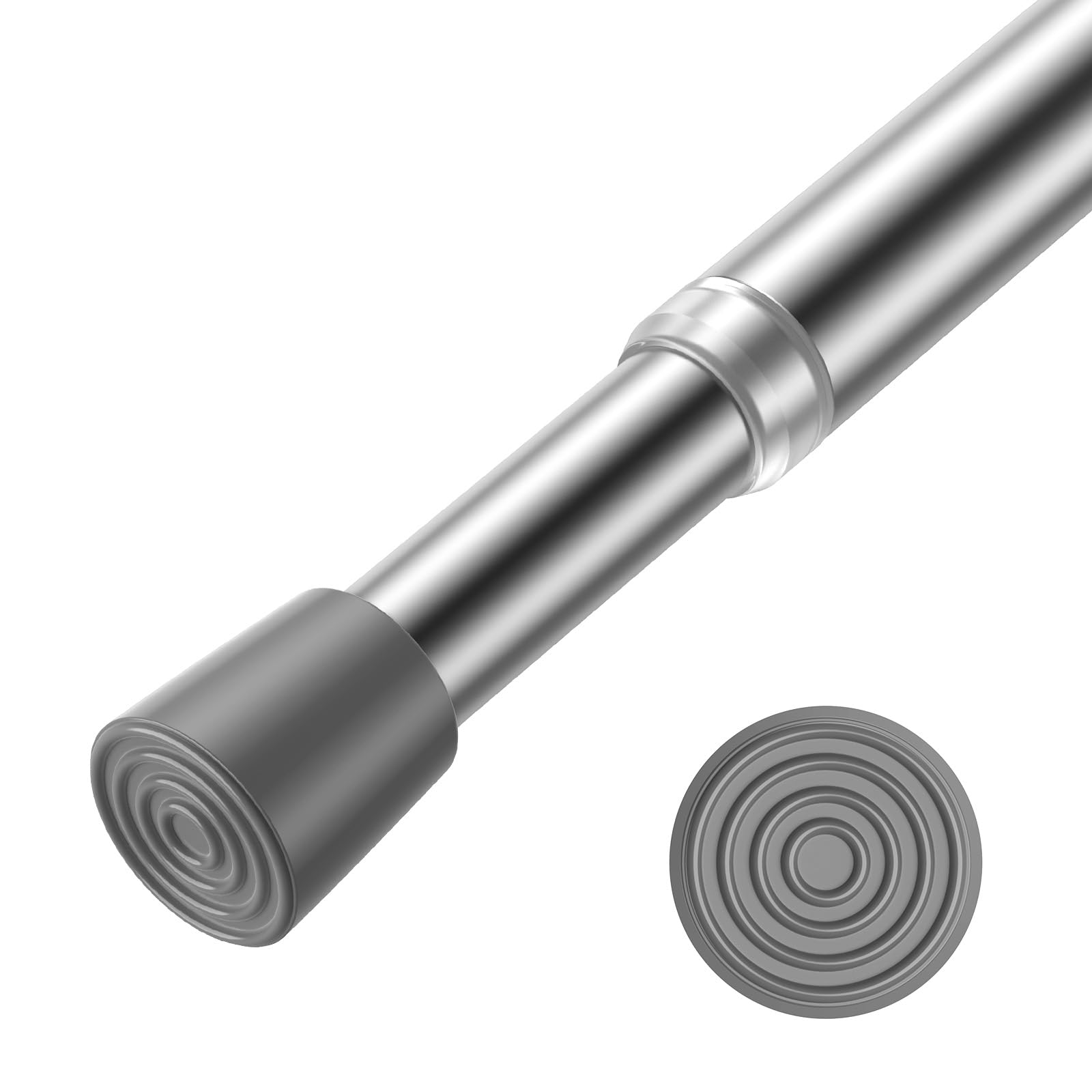 Photo 1 of AIZESI 1pcs Tension Curtain Rod Spring Tension Rod Short Curtian Rods No Drilling Expandable Spring Loaded Curtain Tension Rod Adjustable 26 to 39 inch,Best Use Range 28 to 36 inch?Sliver