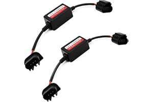 USTOPF1T 2PCS H13 LED Spotlight Decoder, Warning Error Decoder, Resistor Anti Flicker Harness Canceller, Fix Car Light Switch Flicker Problem Adapter (Black)