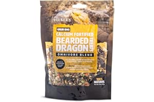 Fluker's Grub Bag Calcium Fortified Treats, All Natural Omnivore Blend Packed with Protein, Fruits, and Vegetables, for Bearded Dragons and Reptiles, 4 oz