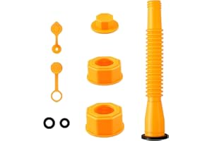 Pinkaty Gas Can Spout Replacement 1/2/5/10Gallon Cans,Gas Can Nozzles Old Style 5 Gallon Gas Can Kit,Flexible Spout,Gas Can Vent Caps,Spout Cover,Base Caps,HDPE Material,Fits Most Cans 1 Pack Yellow