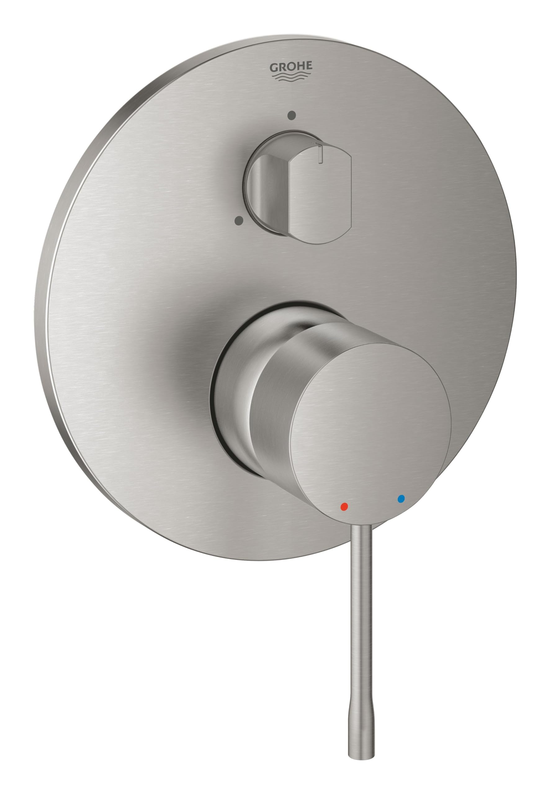 GROHE Essence Concealed Shower/Bath Mixer Trim Set (3-Way-Diverter, Metal Lever and Escutcheon Retroactively 6° Adjustable, 46 mm Ceramic Cartridge, without Roughing-In-Set), Supersteel, 24092DC1 — image 1