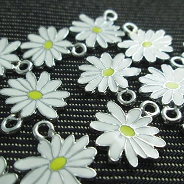 Honbay Enamel Alloy Daisy Flower Necklace & Bracelet Set For Women - Small, Metal, No Gemstone - View #6
