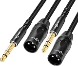 Twozoh XLR to 1/4 Inch Jack TRS Cable 2 Pack Balanced 6.35mm 2x XLR Male view 7
