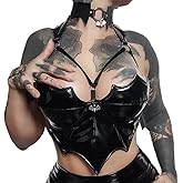 Goth Crop Top for Women Teens Girls Juniors Ladies Camisole Steampunk Shirt