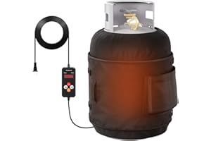 MXMZHXU Propane Tank Heater Blanket, Adjustable Drum & Pail Band Heating Pad with Timer and Temperature Control (41°F-122°F), Bucket Heater, Propane Buckets Warmer Blanket Fit for 5-45LB Tanks