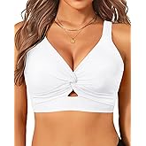 Women's Bikini Top - Supportive Swimsuit for Large Bust - 2025 Cut Out Twist Swim Top