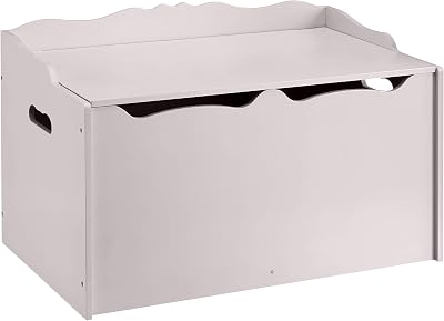 Amazon Basics Wooden Toy Box Grey 76.2 x 45.7 x 48.3 cm