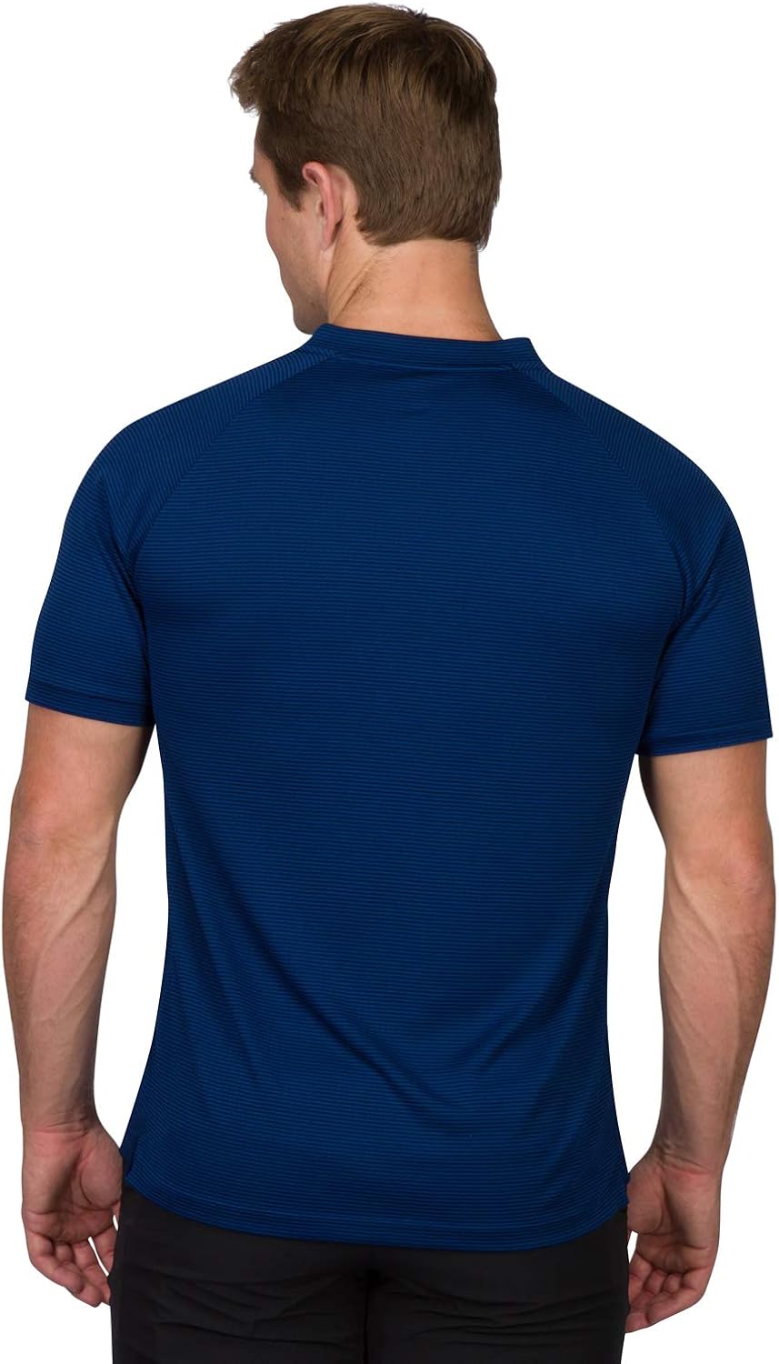 Three Sixty Six Collarless Golf Shirts for Men - Men’s Casual Dry Fit Short Sleeve Polo, Lightweight and Breathable : Clothing