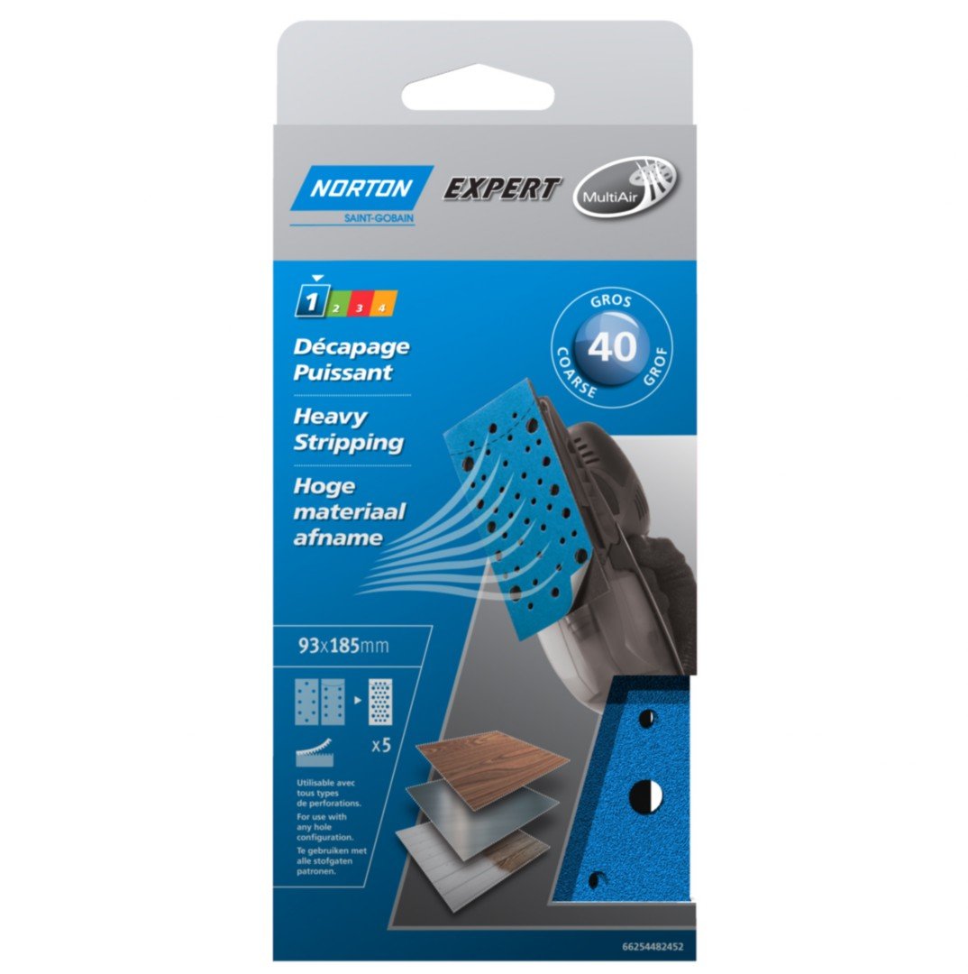 Oakey Multi Air 1/3 Sanding Sheets Pack of 5 93 x 185mm H835 P40 OAK82452