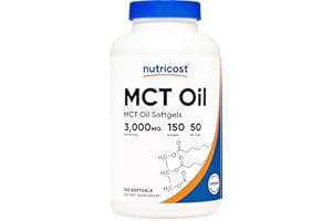 Nutricost MCT Oil Softgels 1000mg, 150 SFG (3,000mg Serv) - Great for Keto, Ketosis, and Ketogenic Diets
