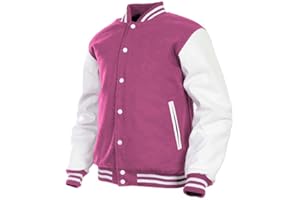 Men's Varsity Jacket Genuine Leather Sleeve and Wool Blend Letterman Boys College Varsity Jackets XXS-5XL