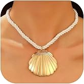 Frodete Starfish Necklace for Women Beach Necklaces Jewelry for Women Layered Choker Beach Necklace Drop Dangle for Summer Beach Vacation Outfits