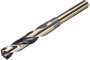uxcell 5/8" Drill Bit 1/2" Reduced Shank 3-Flat M35 Cobalt 5% High-Speed Steel Twist Black and Gold Finish 135° Drill for Har