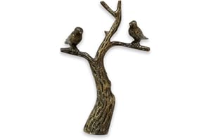 ROYAL DESIGNS, INC. Royal Designs Small Birds in Tree 3" Lamp Finial for Lamp Shade, Antique Brass