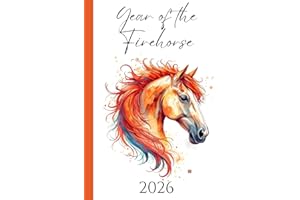 Year of the Firehorse 2026 Journal: Chinese New Year Notebook | 120 Ruled Pages | 2026 & 2027 Year at a Glance Calendar | Lun