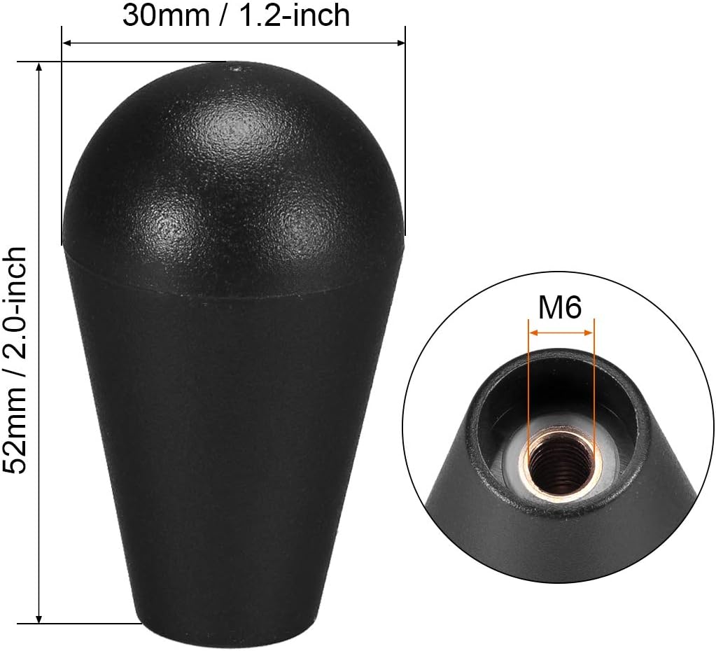 sourcing map Ellipse Oval Joystick Head Rocker Ball Top Handle Arcade Game DIY Parts Replacement Red Black 2Pcs - Image 3
