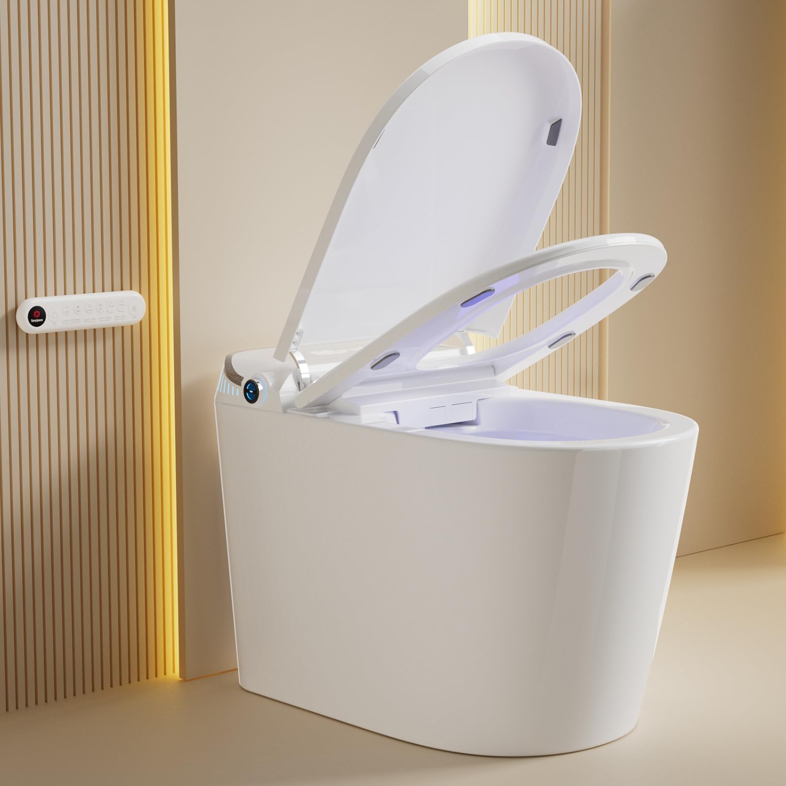 Photo 1 of Sanyipace Smart Toilet with Built-In Tank, Heated Seat, Self-Cleaning Nozzle for Feminine Hygiene, ADA Comfort Height Elongated One Piece Toilet with Bidet, LED Fahrenheit Display, Soft Close Lid