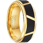 SOXEMAN Architect Series: Trapezoid Array Band | 8mm Wide Two-Tone Brushed Tungsten Wedding Ring