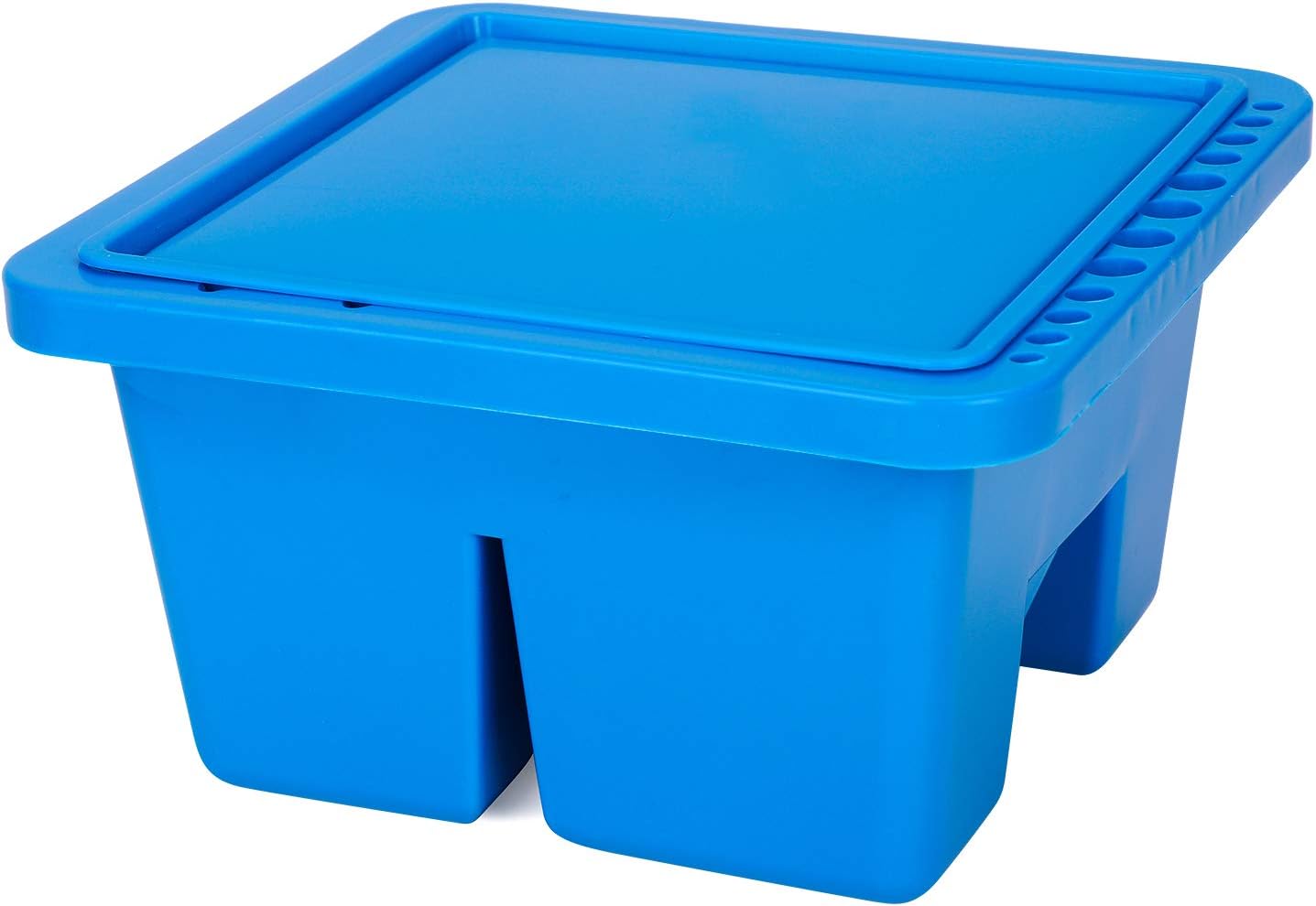 Paint Brush Washer Cleaner Pot Artist Brush Cleaning Bucket Multi-Function Art Pen Barrel Plastic Brush Washer Box with 12 Hole Brushes Holder and Lid Palette for Watercolor Acrylic Oil Painting - Image 5