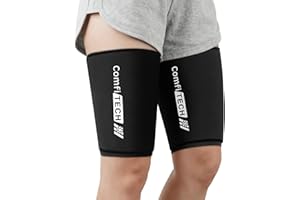 ComfiTECH Thigh Ice Pack Wrap for Injuries Reusable, Hamstring Compression Sleeve for Runners, Cooling Quad Braces for Post-W