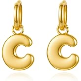 Cicy Bell A-Z Initial 26 Letter Earrings for Women 18k Gold Plated Hypoallergenic Hoop Earrings Elegant Stylish Hanging Jewelry Gifts