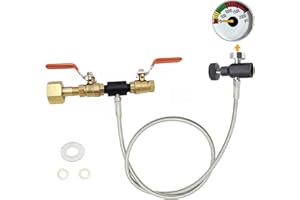 EDSUMEY CGA320 Soda Machine blue Co2 Bottle Cylinder Refill Adapter Hose,For Refill blue Co2 Tank Bottle(CGA320 to TR21-4, Dual Valve With Gauge) (36In)