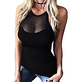 Womens Sexy Tank Cami Top Slim Knit Ribbed Racerback Blouses Low Cut Bodycon Party Shirt