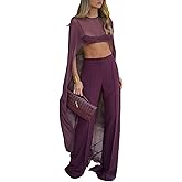 Hedovan Women Chiffon Cape Poncho Sheer Mesh Long Shawl Wrap High-Low Capelet Bridal Wedding Evening Dress Cover Up