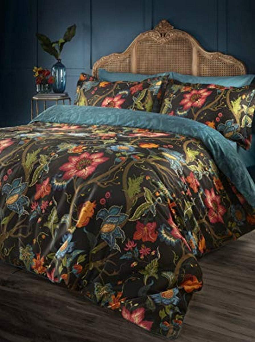 Riva Paoletti Riva Home Botanist Duvet Cover SetCottonBlack/MultiSuper King Size260cm x
