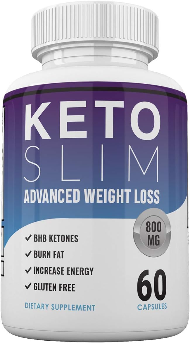 Keto Slim Advanced Weight Loss - Burn Fat Fast for Energy Hack - Beta BHB - Gluten Free - 30 Day Supply - 60 Capsules
