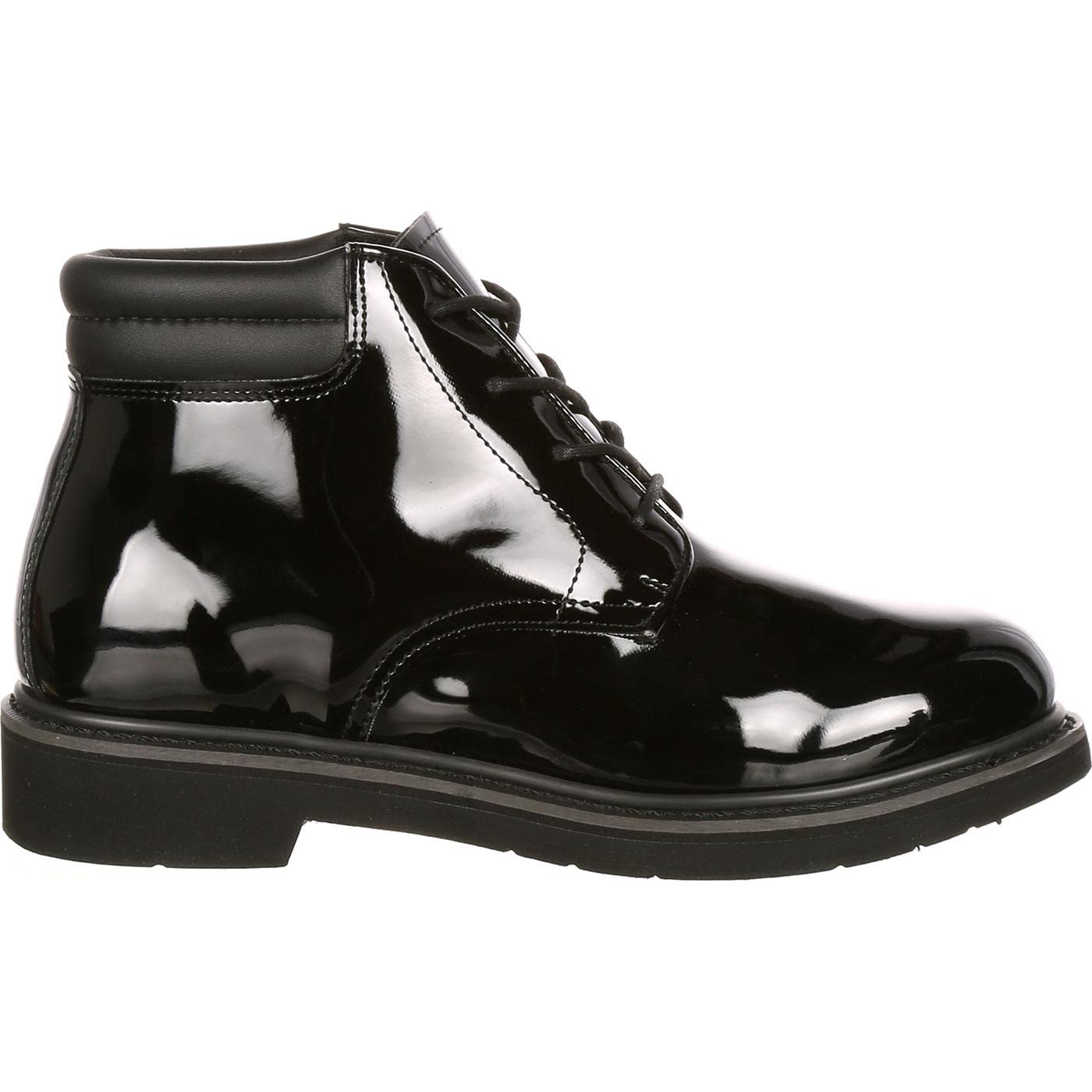 ROCKY Dress Leather High Gloss Chukka, Black, Size 8.5(EW)