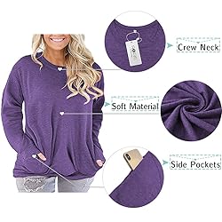 ROSRISS Plus Size Pockets for Womens Solid Color