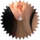 Iaceble Boho Crystal Butterfly Stud Earrings Silver Cz Butterfly Earrings Small Butterfly Wing Earrings Rhinestone Butterfly Stud Earrings Jewelry for Women