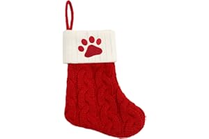JUST JOLLY 8 Inch Mini Christmas Stockings, Small xmas Stockings with Monogram Initial, Classic Red White Xmas Decor for Mini Christmas Tree, Fireplace, Holiday Decor, Party Favors, Gift Stocking (PAW)