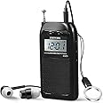 ZHIWHIS Portable Radio,FM AM SW Transistor Radio Stereo LCD Digital Display Pocket Walkmen Radio MP3 WAV Player Support TF Card Rechargeable with Shutdown Memory