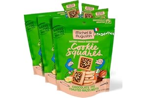 MICHEL & AUGUSTIN Michel et Augustin Cookies, Individually Wrapped Snacks, 3 Pack, Gourmet Milk Chocolate & Hazelnut Shortbread, 15 French Butter Cookies per bag