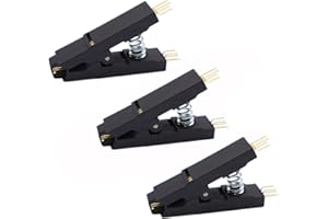 FBHDZVV 3Pcs SOP8 SOIC8 Programmer IC Testing Clip Bending Angle SOP8 SOP SOIC8 DIP8 DIP 8 Pin IC Test Clip Clamp Pitch 1.27mm Without Cable for EPROM Programming