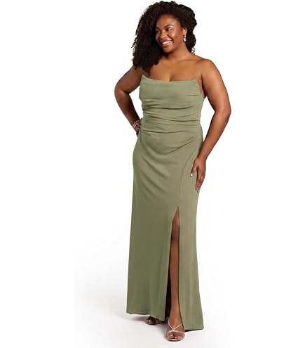 David's Bridal Seamed Corset Bodice Crepe Sheath Dress, Size 0, Red