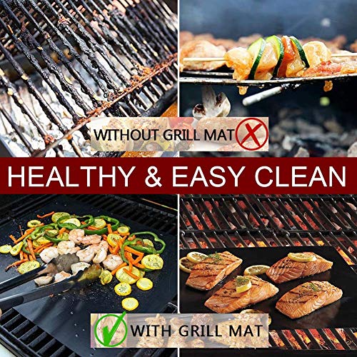 BBQ Copper Grill Mats for Outdoor Grill Non Stick, Reusable, and Easy