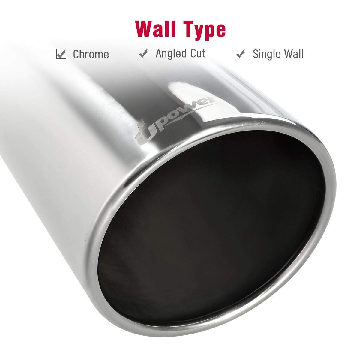 Upower Universal diesel tips 4 to 7 Exhaust Tips 18" Long Mirror Polish Stainless Steel Exhaust