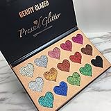 Beauty Glazed Diamond Glitter Eyeshadow Palette Ultra Pigmented Mineral Pressed Glitter Make Up Eye Shadow Powder Bright Luminous Eyes Shimmer Shinny Glittering Waterproof 15 Colors