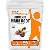BulkSupplements.com Organic Maca Powder - Organic Maca Root Powder, Superfood Supplement - Gluten Free, 5g per Serving, 100g (3.5 oz) (Pack of 1)