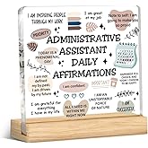 Administrative Assistant Gifts Inspirational Gift for Secretary Admin Assistant Daily Affirmation Acrylic Desk Plaque Sign Positive Office Desk Decor, Administrative Professional Day Gifts