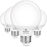 hansang G25 LED Globe Light Bulbs, Vanity Bulbs for Bathroom 60W Equivalent | 5000K Daylight E26 Base, CRI85+ Eye-Friendly, Round Light Bulb for Vanity Makeup Mirror, 120V, 5W, 500LM, Non-Dimmable 4 Pack