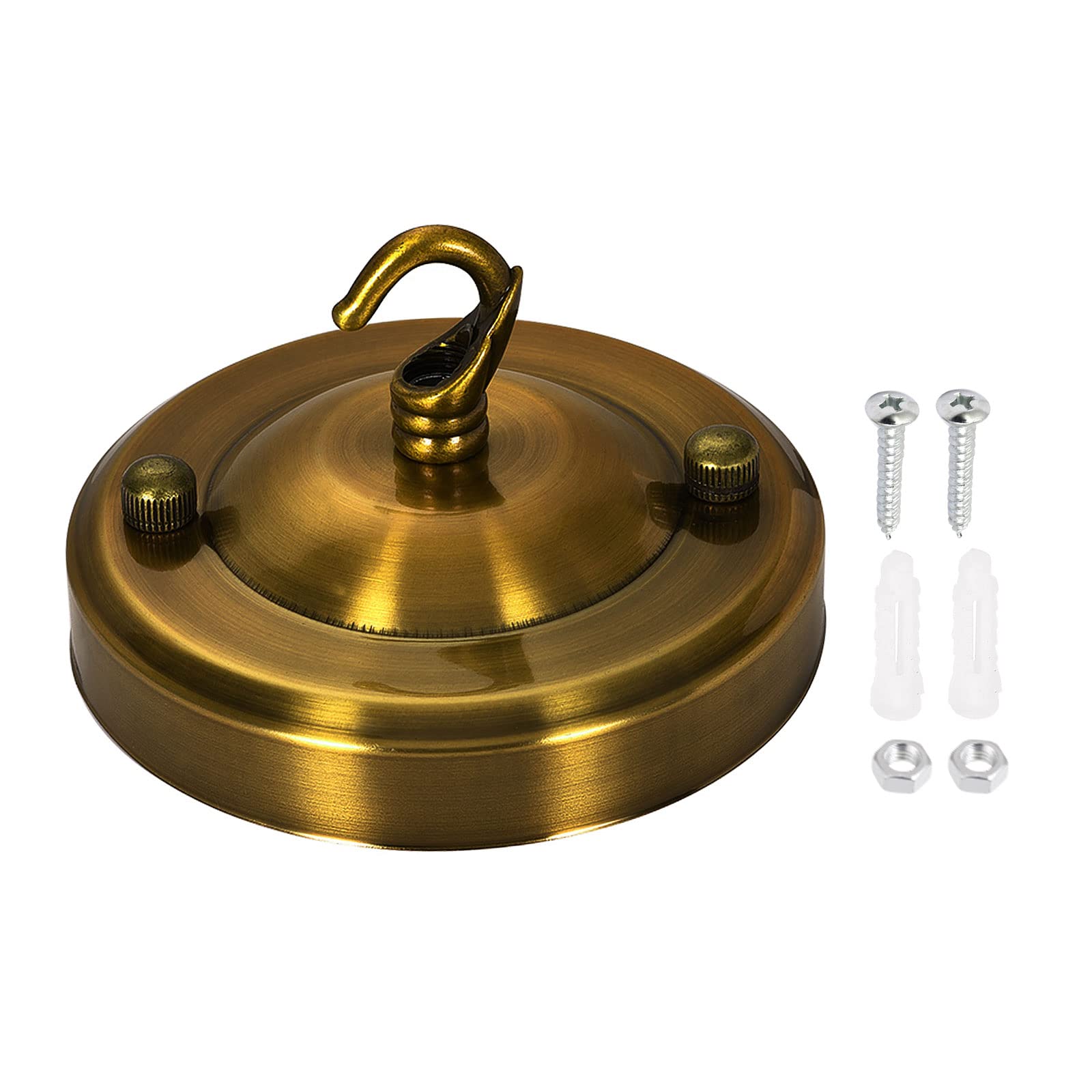 YOKIVE 1 Pcs Light Canopy Kit, Chandelier Ceiling Plate with Hook Fixing Light Accessory Great for Home Office (Gold Bronze, 4.1x2.56-Inch)