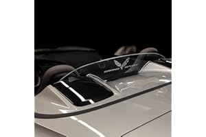 Windrestrictor Chevrolet Corvette Wind Deflector for Convertible | Compatible with 2014-2018 | Officially GM Licensed Corvette Accessories | Made in USA | Grand Sport & C7 Flag Logo Graphic - Clear