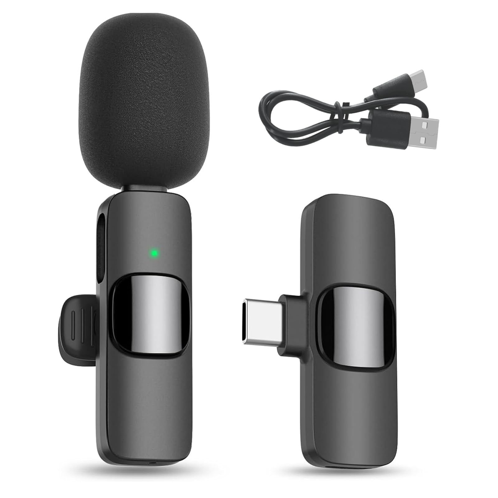 Wireless Lavalier Microphone for iPhone 15/16/17, Android Phone, Mini Mic Lapel Microphone with Noise Reduction for Video Recording Live Stream YouTube TikTok Podcast Zoom Interview — image 1