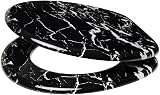 Optimal Products Anti-Bacterial Black Marble Effect Toilet Seat Stainless Steel view 6