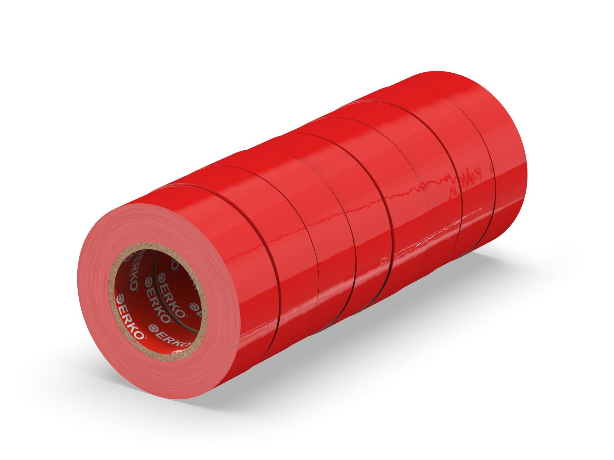 ERKO Electrical Insulation Tape Red 8 Pack 3/4in x 66ft PVC Electrical Wiring Repair, Flexible, Strong Adhesion, Chemical Resistant, Universal (19mm x 20m)