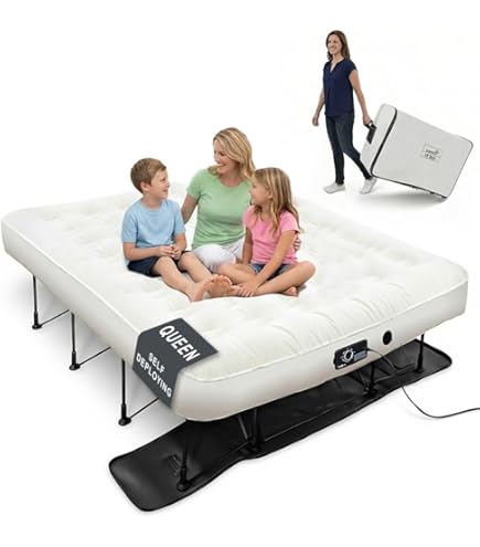 Ivation Self-Inflating Twin EZ-Bed with Frame and Rolling Case